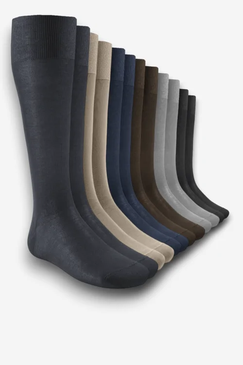 Lange Herren-Baumwollsocken – 6 Paar atmungsaktive Socken