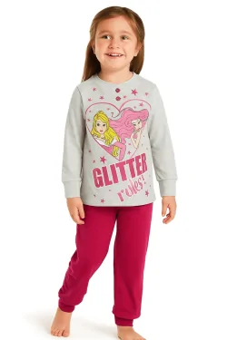 Pijamas de algodón para niñas con princesas: brillo y comodidad