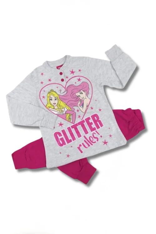 Pigiama bimba cotone con principesse – glitter e comfort