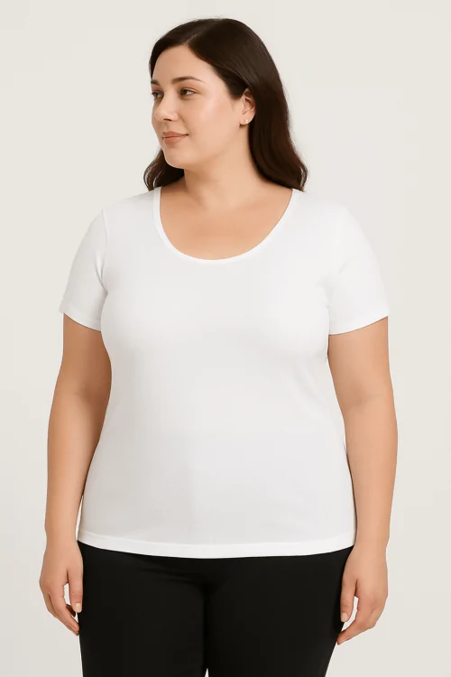 Camiseta de algodón para mujer hasta la talla 5XL – No aprieta, transpirable