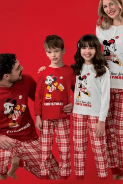 Disney Damen-Weihnachtspyjama – Minnie Maus aus Baumwolle