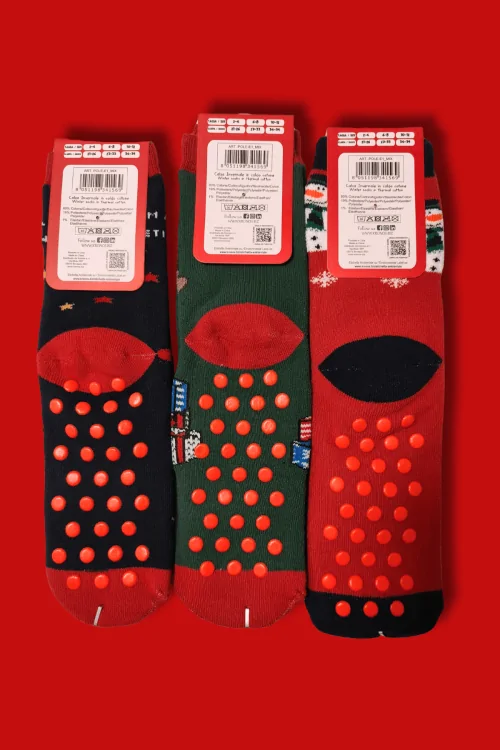 Calcetines navideños antideslizantes para niños: cálidos, seguros y divertidos
