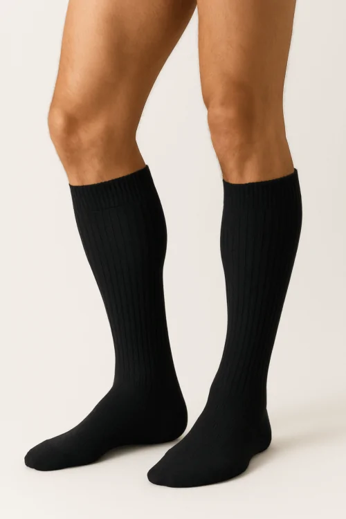 Chaussettes hygiéniques longues et confortables pour hommes - Coton chaud, lot de 3 paires
