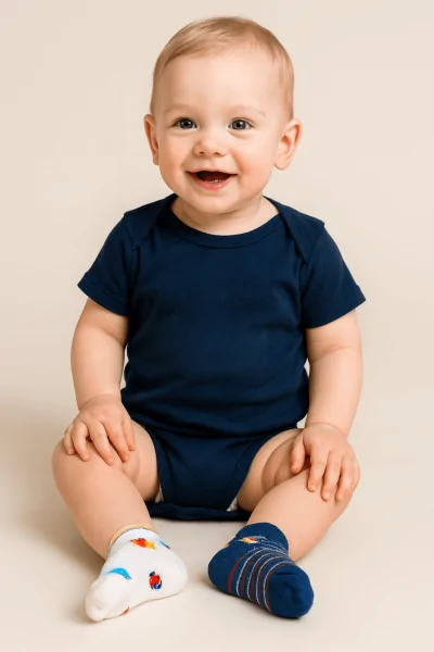 Chaussettes courtes légères pour bébés garçons – 6 paires colorées