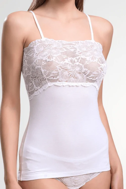 Top de algodón y encaje para mujer – Ideal para pieles sensibles