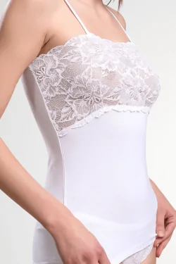 Top donna cotone e pizzo – Ideale per pelli sensibili