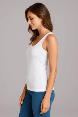 Camiseta de tirantes de algodón con hombros anchos – No deja marcas bajo la ropa