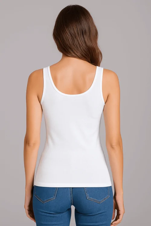 Camiseta de tirantes de algodón con hombros anchos – No deja marcas bajo la ropa