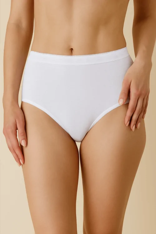 Hochgeschnittene, elastische Baumwollslips (2-Wege-Stretch) – 6er-Pack