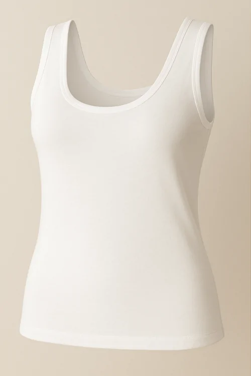 Camiseta de tirantes de bambú elástica con hombros anchos - LADYC