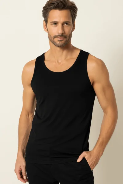 Camiseta sin mangas de bambú transpirable e invisible para hombre.