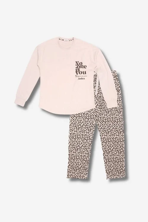 Damen-Baumwollpyjama mit Muster und gepunkteter Hose