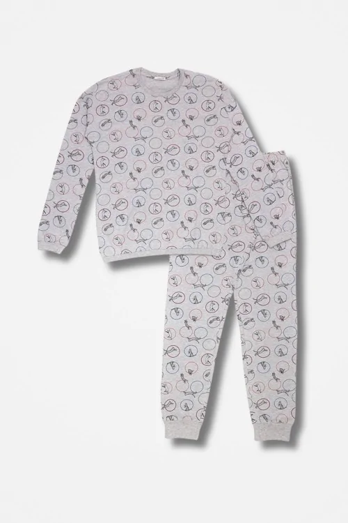 Pyjama chaud pour femme avec imprimé et poignets – LadyC