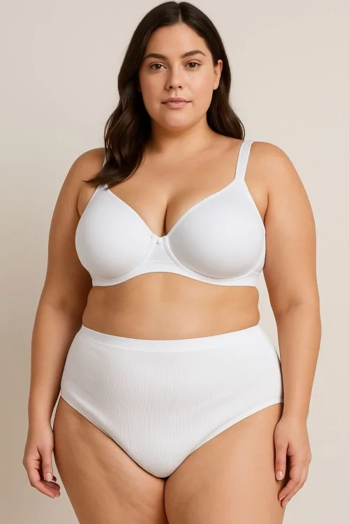 Braguitas de algodón de cintura alta para mujer – Braguitas de abuelita – Conjunto de 3 piezas
