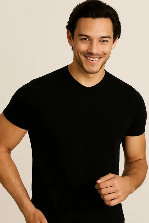 Camiseta sudadera de hombre en V de puro algodón cepillado AXIOM - LADYC Ropa interior