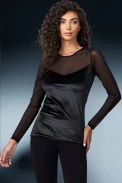 Maglia sottogiacca elegante con tulle e ciniglia