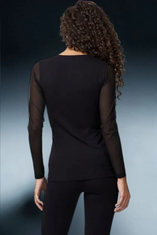 Maglia sottogiacca elegante con tulle e ciniglia