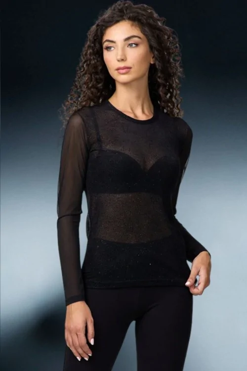 Camiseta interior de lurex elegante y transparente