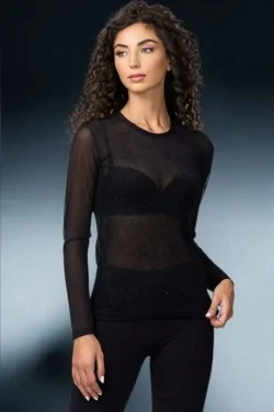 Elegantes und transparentes Lurex-Unterhemd