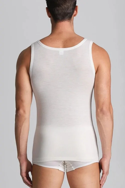 Camiseta de tirantes de lana y meraklon para hombre: cálida y sin volumen