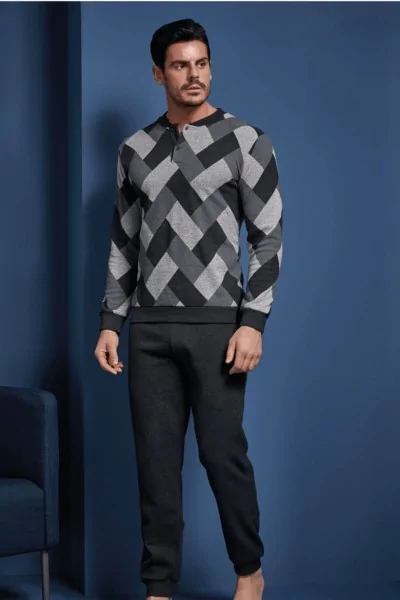 Pigiama uomo Prestige – Caldo, elegante e con polsini
