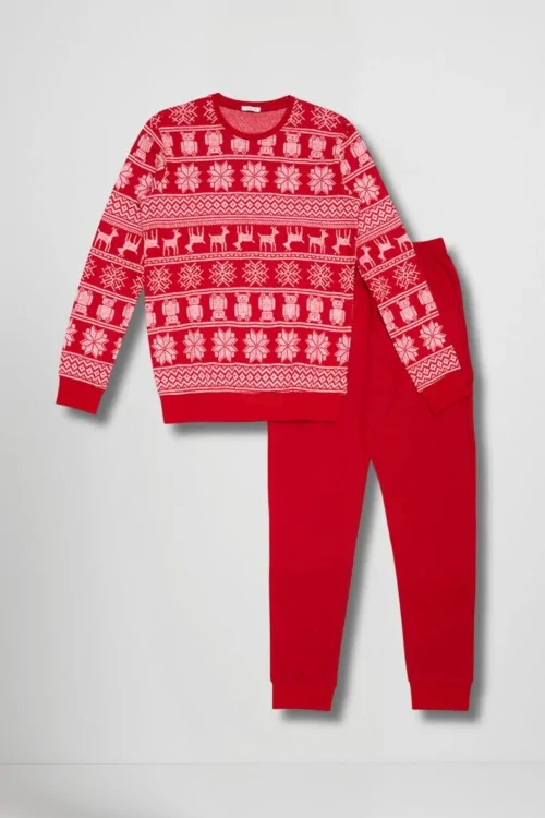 Women's Warm Christmas Pajamas – Red, Comfortable, Festive
