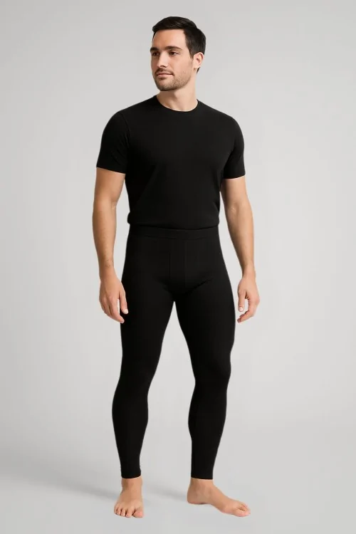 Men's Warm Thermal Cotton Footless Leggings Tights - LADYC