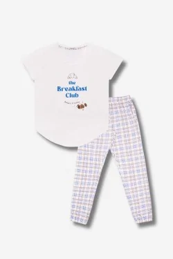 Pigiama donna cotone comodo con pantaloni scozzesi