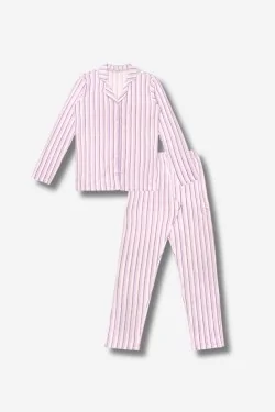 Pyjama en coton rayé lilas, confortable et respirant – LadyC