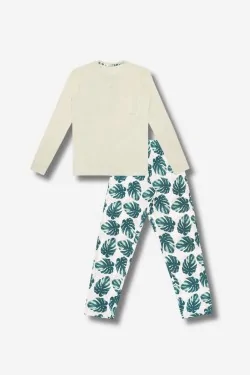 Pyjama en coton pour femme avec pantalon à motifs
