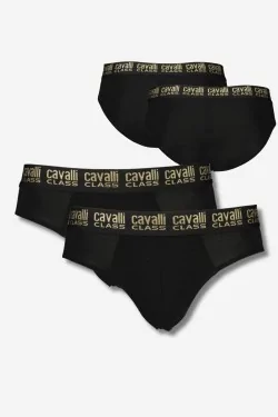 Slip uomo neri traspiranti in cotone stretch – Cavalli Class