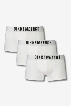 Bikkembergs Atmungsaktive und bequeme weiße Boxershorts für Herren – 3-teilig