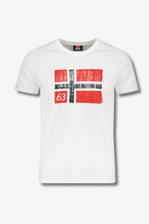 Baumwoll-T-Shirt mit Flaggenprint – Bequemer und lässiger Stil