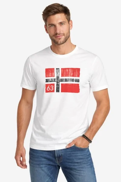 Camiseta de algodón con estampado de bandera: estilo cómodo y casual