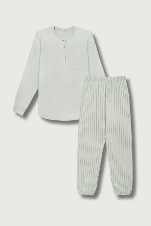 Pyjama henley chaud – Confortable, idéal pour l'hiver