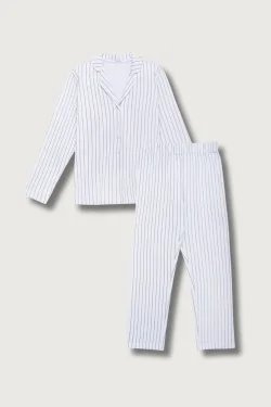 Women's Pinstripe Pajamas – Warm, Comfortable, and Always Elegant