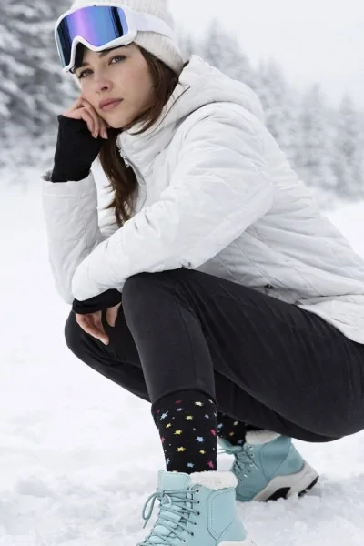 (3 Paar) Warme Baumwollsocken MASK-SOCK Stars - LADYC