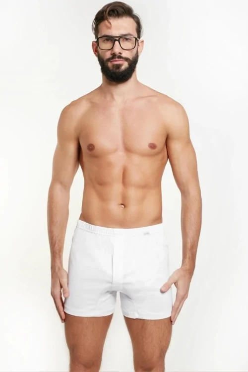 Leichte Herren-Boxershorts aus schottischem Garn – mit Knopf (3er-Pack)