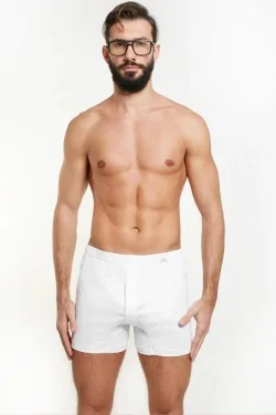 Leichte Herren-Boxershorts aus schottischem Garn – mit Knopf (3er-Pack)