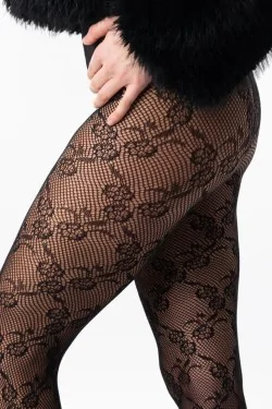 Collants en dentelle noire – Effet élégant et invisible