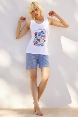 Pijama de verano de algodón ligero, no aprieta y se mantiene fresco.