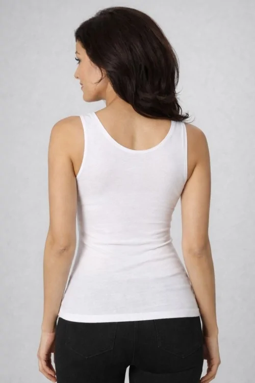 Débardeur femme à épaules larges en fil de coton écossais