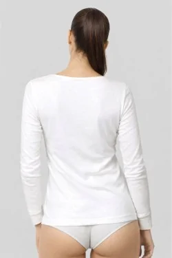 Maglia donna manica lunga in cotone interlock