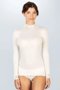Lupetto caldo con collo in pizzo elegante – LadyC