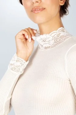 Lupetto caldo con collo in pizzo elegante – LadyC