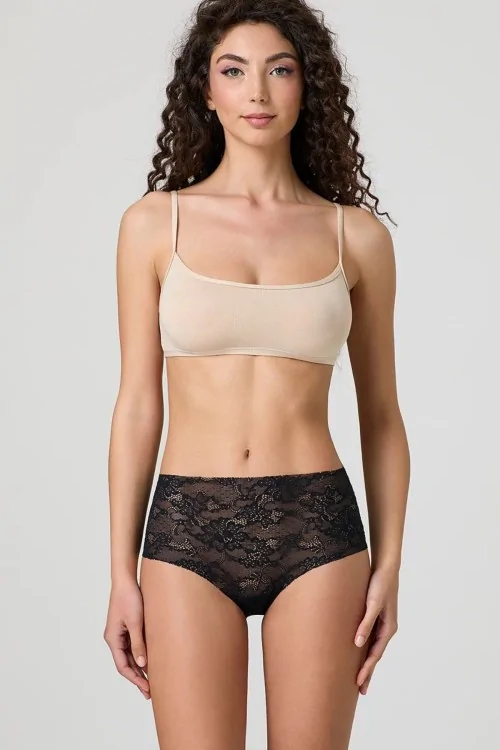 Invisible lace midi briefs that don't show under clothing