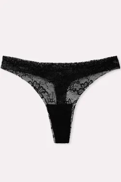 Tanga de encaje invisible que no se nota debajo de la ropa.