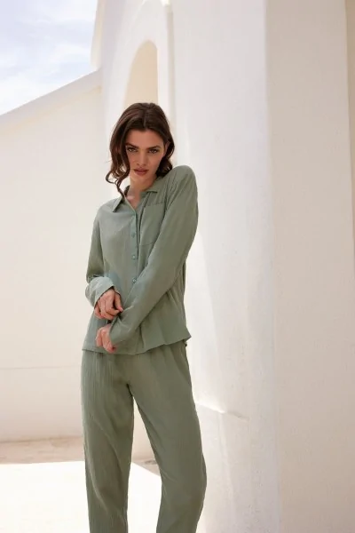 Pigiama donna cotone crepe fresco e leggero
