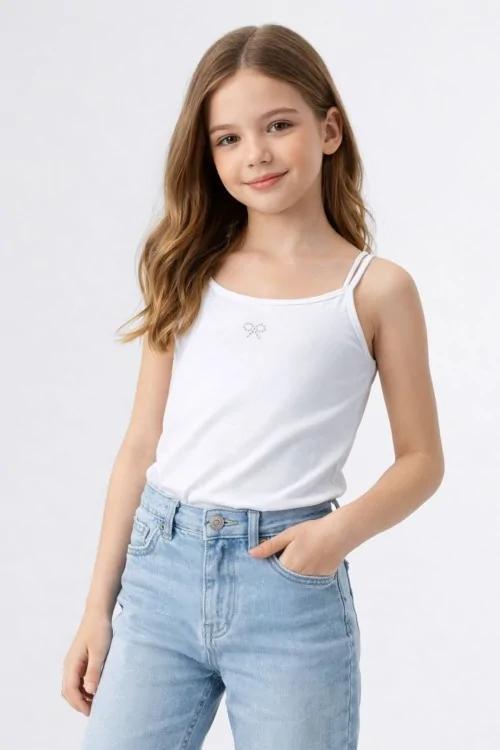 3-teiliges Baby-Tanktop aus Baumwolle mit doppelten Schultern