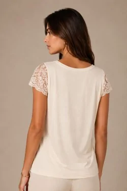 Damen-Pullover aus Mikromodal mit weicher und leichter Spitze
